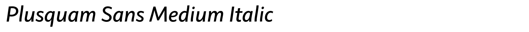 Plusquam Sans Medium Italic image